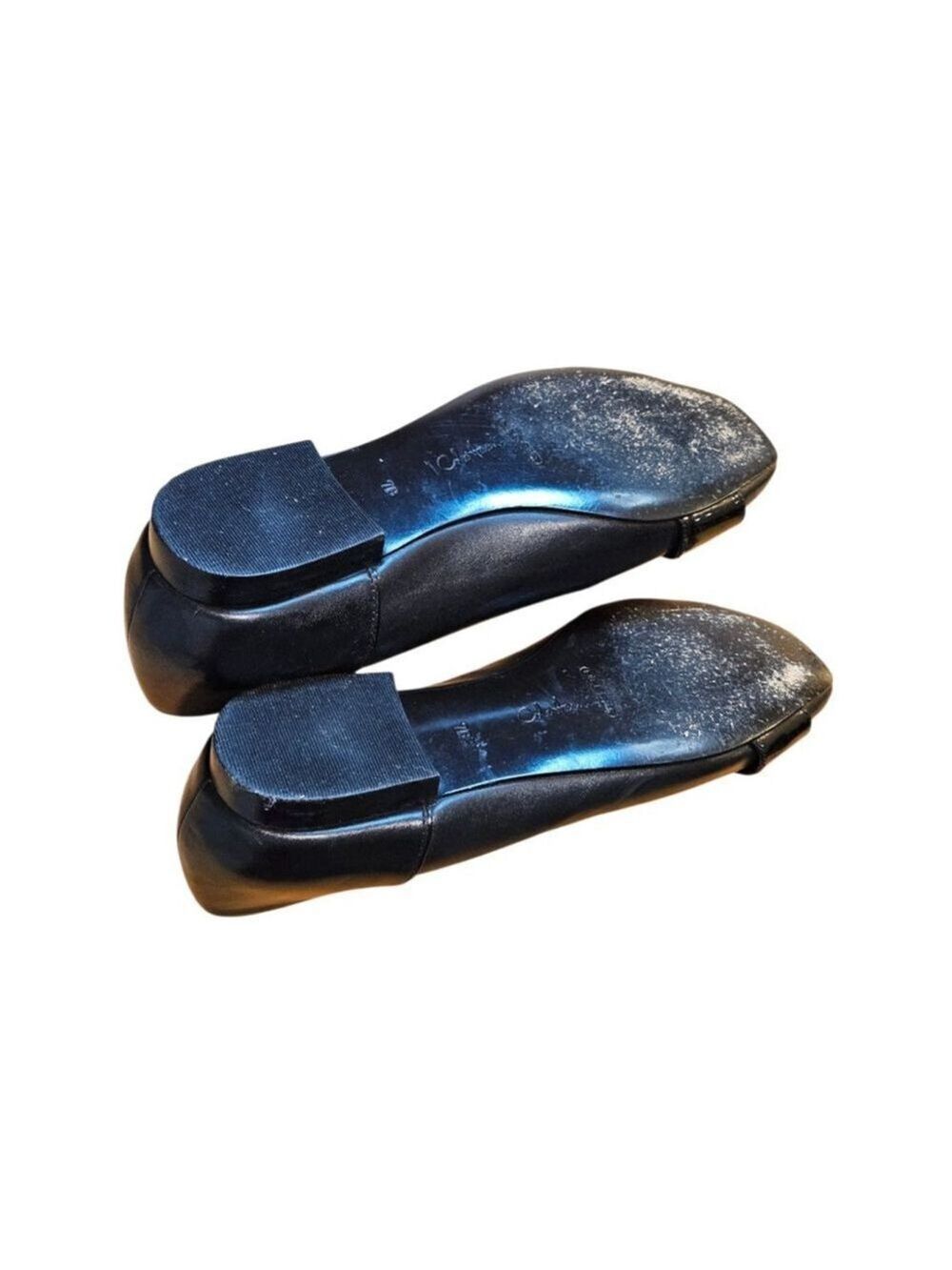 Cole Haan Black Leather Flats with Silver Buckle Size 7.5 - Picture 16 of 16